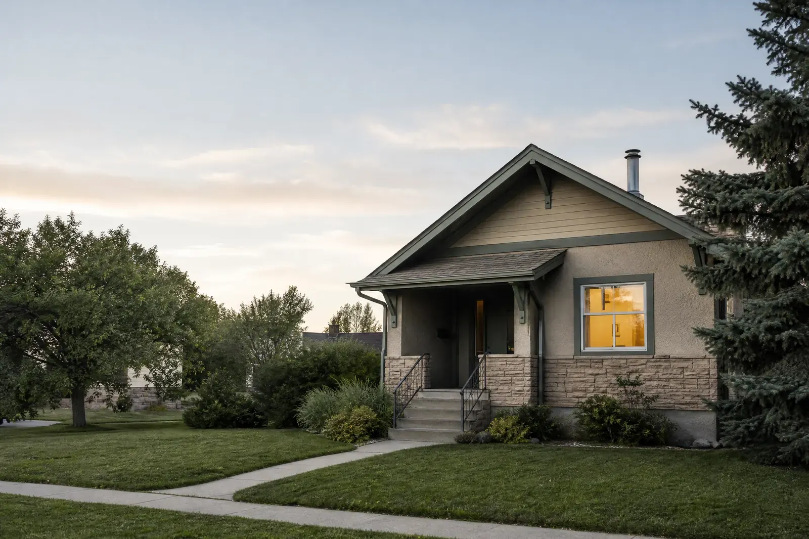 Illustrative well-kept prairie rental home